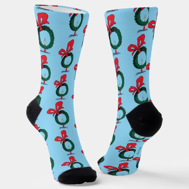 Wer späht durch den Weihnachtskranz Socken (Gewinkelt)