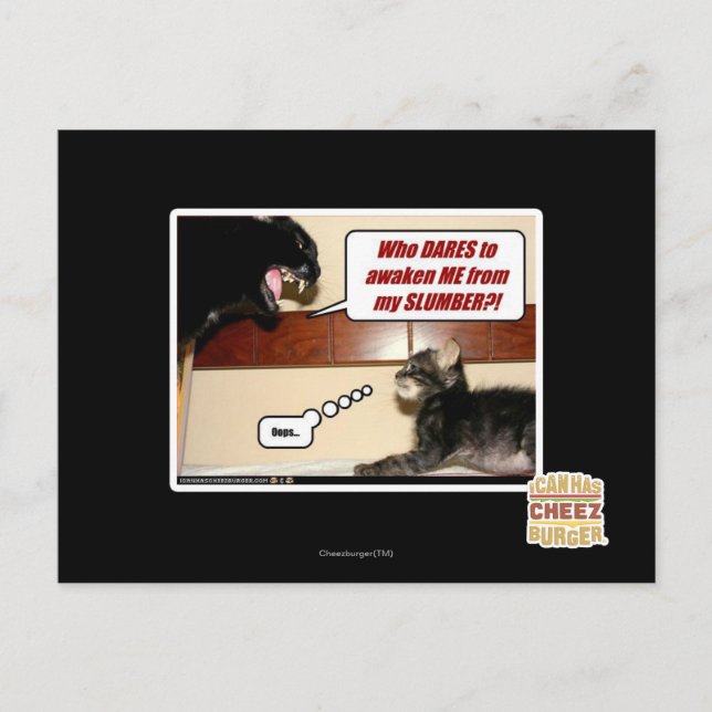 Wer wagt es, mich zu wecken? postkarte (Vorderseite)