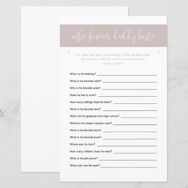 Wer weiß, dass Daddy die besten Ratgeber für Games (Vorne/Hinten)