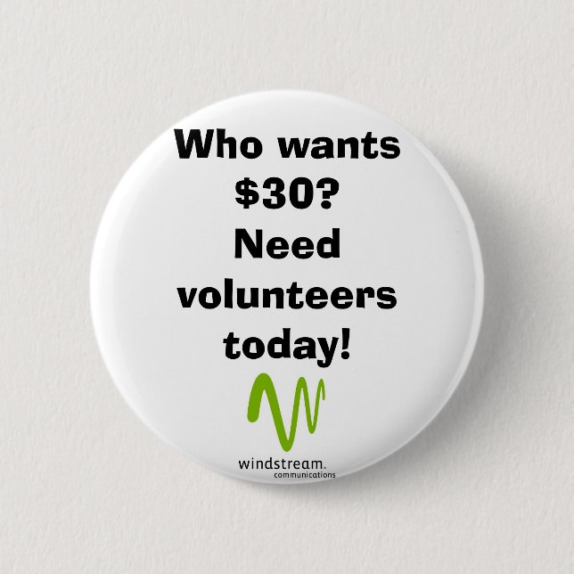 Wer will $30? button (Vorderseite)