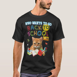 Wer will zurück in die Schule mich Manx Katze Kind T-Shirt
