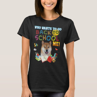 Wer Will, zurück Schule Ich Shiba in Hund Kid S T-Shirt