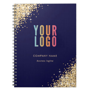 Werbe Blau Gold Business Logo Notizbuch Notizblock