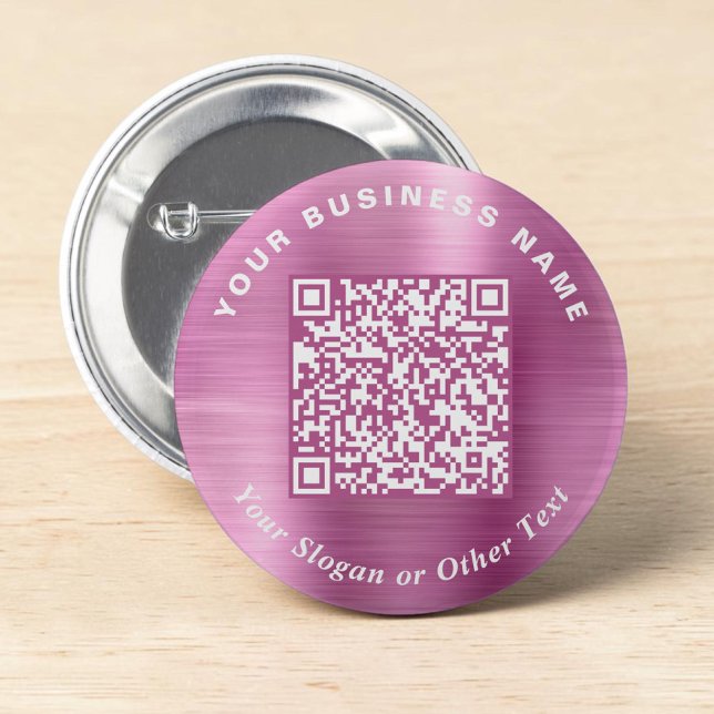 Werbe Geschäft QR Code PInk Pin Button (Promotional Business QR Code PInk Pin)