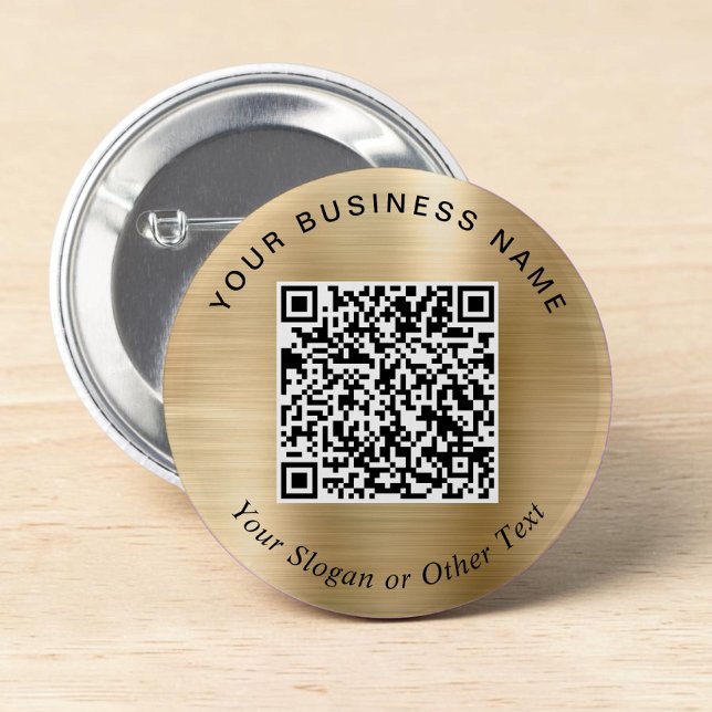 Werbe-Geschäfts-QR-Code Gold-Pin Button (Promotional Business QR Code Gold Pin)