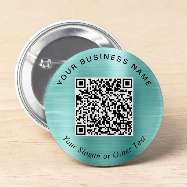 Werbe-Geschäfts-QR-Code Mintgrüne Nadel Button (Promotional Business QR Code Mint Green Pin)
