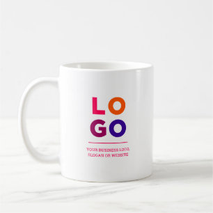 Werbe-Geschäftslogo und Text Magenta Pink Kaffeetasse