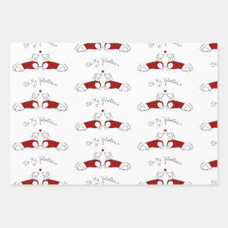 Werbe ich mein Valentine Dackel Wrapping Paper Geschenkpapier Set