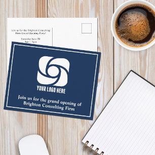 Werbe-Logo der Navy Blue Company Postkarte