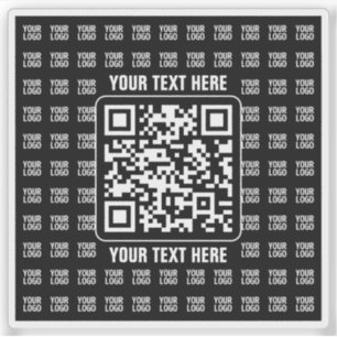 Werbe-QR-Code (editierbar) mit Logo-Muster Aufkleber