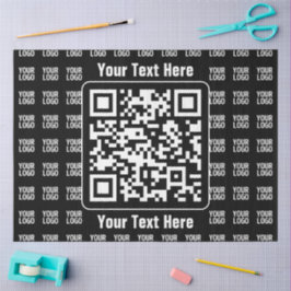 Werbe-QR-Code (editierbar) mit Logo-Muster Seidenpapier