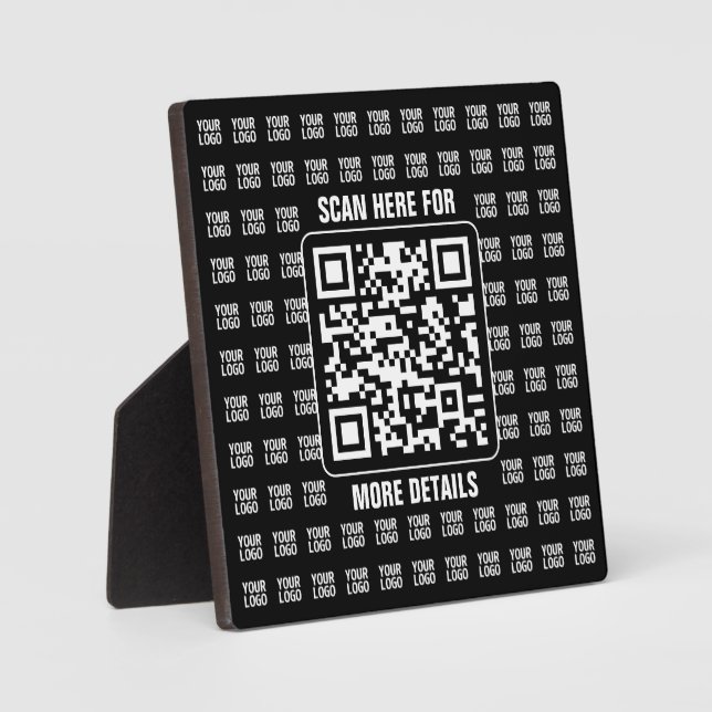 Werbe-QR-Code (editierbar) plus Logo-Muster Fotoplatte (Vorderseite)