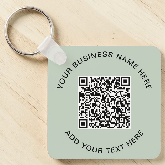 Werbe-QR-Code in Salbeigrün Schlüsselanhänger (Promotional Sage Green QR Code Keychain)