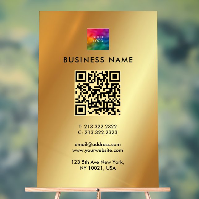 Werbe-QR-Code Laden Sie Ihr Logo auf Gold hoch Acrylschild (Neutral)