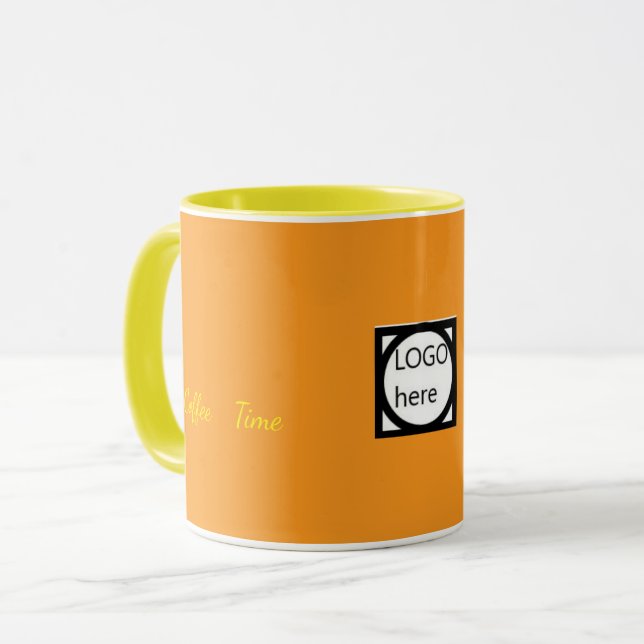 Werbe-Zweifarben-Kaffeetasse, braun Tasse (Vorderseite Links)