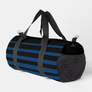 Werbeaktion Company Logo Name Blau Streifen schwar Duffle Bag
