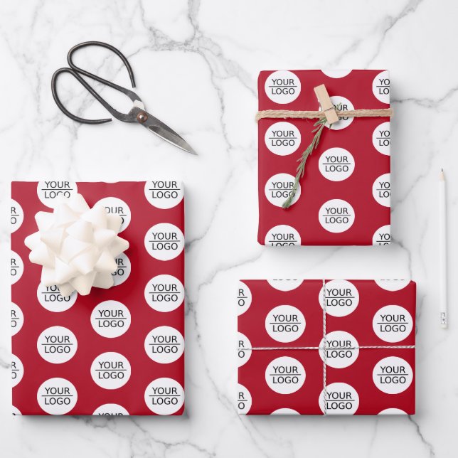 Werbeaktion des Logotyps hinzufügen Geschenkpapier Set (Vorderseite)
