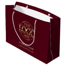 Werbeaktion für Burgundy- und Gold-Business-Logo m Große Geschenktüte