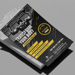 Werbeaktion für das Gymnastik-Foto Black & Yellow- Flyer<br><div class="desc">Mit diesem modernen Gym-Flyer-Design mit Foto und dem eigenen Text können Sie Ihre Trainingskurse oder Fitness-Studios fördern. Mit einem kühnen Schwarz-Gelb-Design mit Platz für ein Foto, Ihr Logo, Ihre Schlagzeile oder Rubrik, und Dienstleistungen, sowie ein Abzeichen zur Werbeaktion, um einen besonderen Rabatt oder Angebot hinzuzufügen. Sie können alle Texte und...</div>