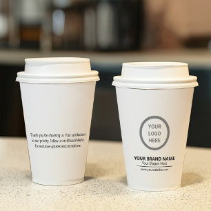Werbeaktion für das Logo-Branding für Minimalistis Pappbecher