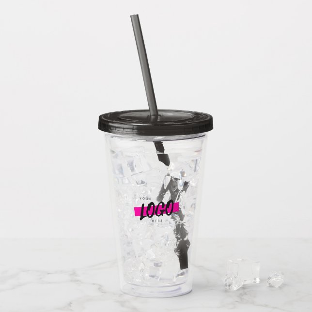 Werbeaktion für das Logo der Firma Custom Company Acryltrinkbecher (Vorderseite Ice)