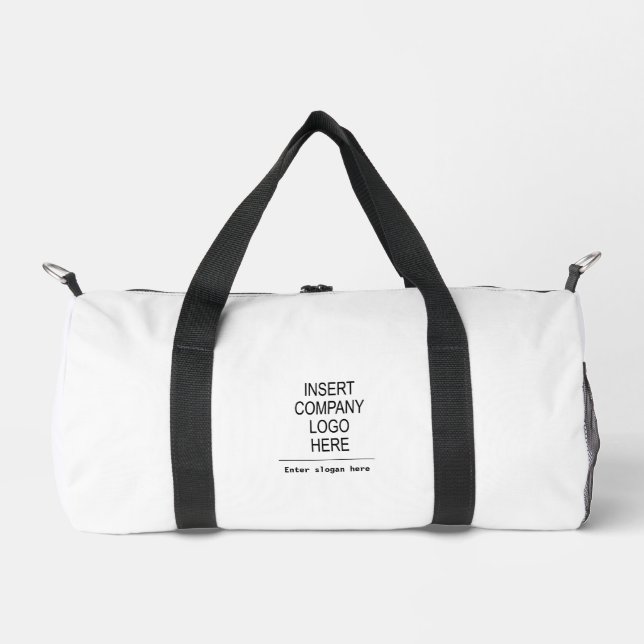 Werbeaktion für das Logo des Unternehmens Duffle Bag (Vorderseite)