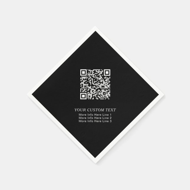 Werbeaktion für den einfachen QR-Code für schwarze Serviette (Ecke)