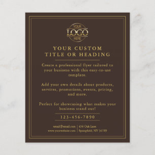Werbeaktion für elegante Brown & Gold-Business-Log Flyer
