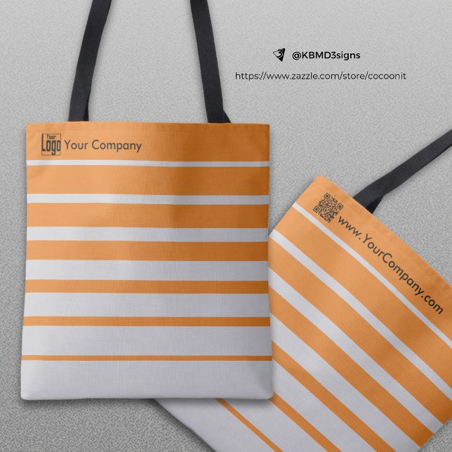 Werbeaktion für kleine Unternehmen, Name Grau Oran Tasche (Small Business Promotion Logo Name Gray Orange Tote Bag)