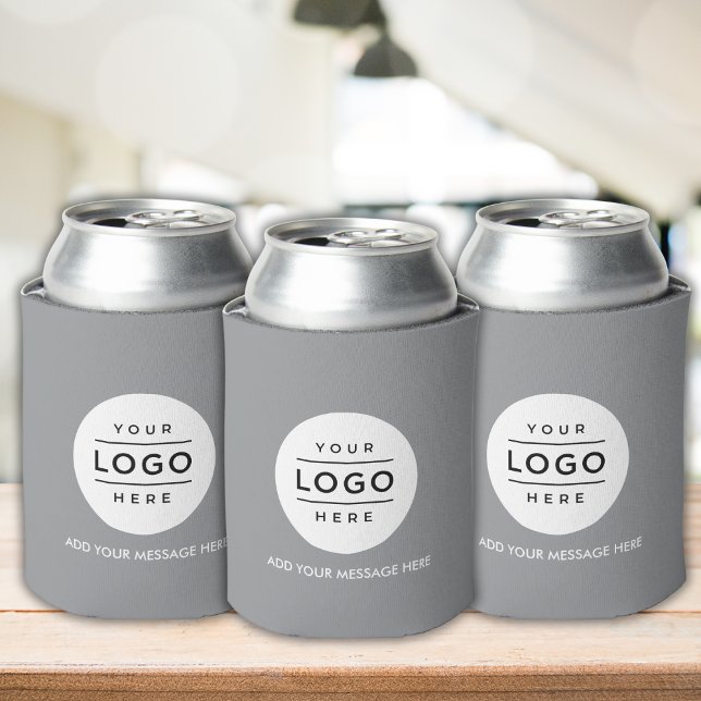 Werbeaktion für kundenspezifische Firmenlogos Dosenkühler (Custom Business Logo Promotional Can Cooler in gray color.)
