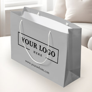 Werbeaktion für kundenspezifische Firmenlogos Grau Große Geschenktüte