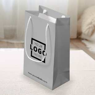 Werbeaktion für kundenspezifische Firmenlogos Grau Kleine Geschenktüte