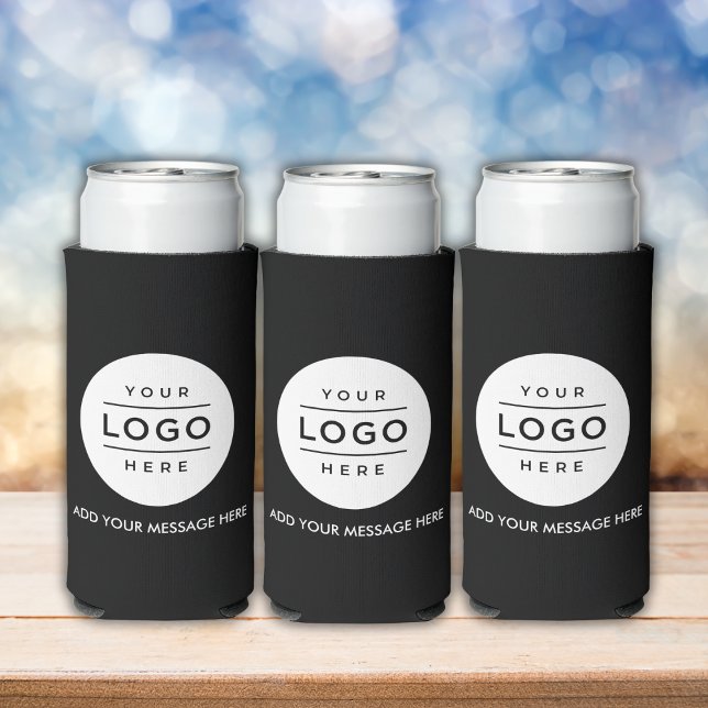 Werbeaktion für kundenspezifische Firmenlogos Selters Dosenkühler (Custom Business Logo Promotional Seltzer Can Cooler in black)