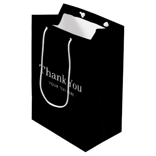 Werbeaktion für kundenspezifische Unternehmen dank Mittlere Geschenktüte (Vorderseite Schrägansicht)