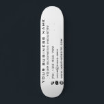 Werbeaktion für kundenspezifische Unternehmen Skateboard<br><div class="desc">Business Company Promotional Personalisiert - Moderner Text - Name Beruflich oder Persönliches individualisierbares Geschenk - Fügen Sie Ihren Firmennamen hinzu - Unternehmen / Geschäftsbereich - Industrie / Telefon / E-Mail / Website - Kontaktinformationen - Wählen / Fügen Sie Ihren bevorzugten Hintergrund und Text / Schriftart / Farben - Umgestalten und...</div>