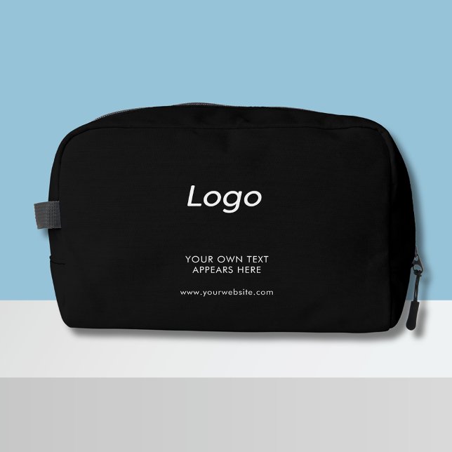 Werbeaktion für Logos Waschbeutel (Logo small business branded dopp kit bag. Perfect for corporate promotional gifts and branded merch)