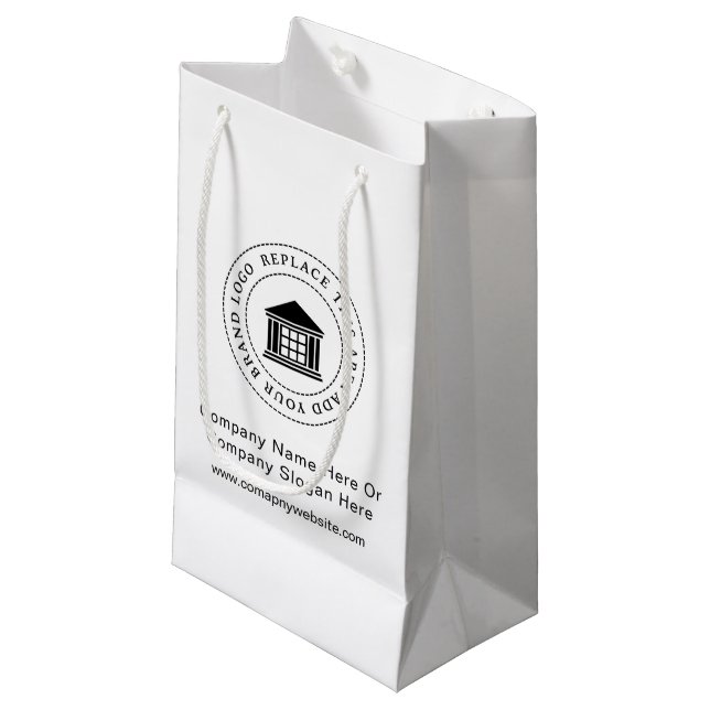 Werbeaktion für Minimalistisches, einfaches Firmen Kleine Geschenktüte (Vorderseite Schrägansicht)