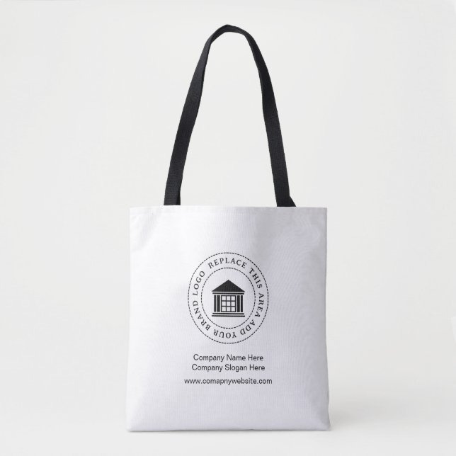Werbeaktion für Minimalistisches, einfaches Firmen Tasche (Vorderseite)