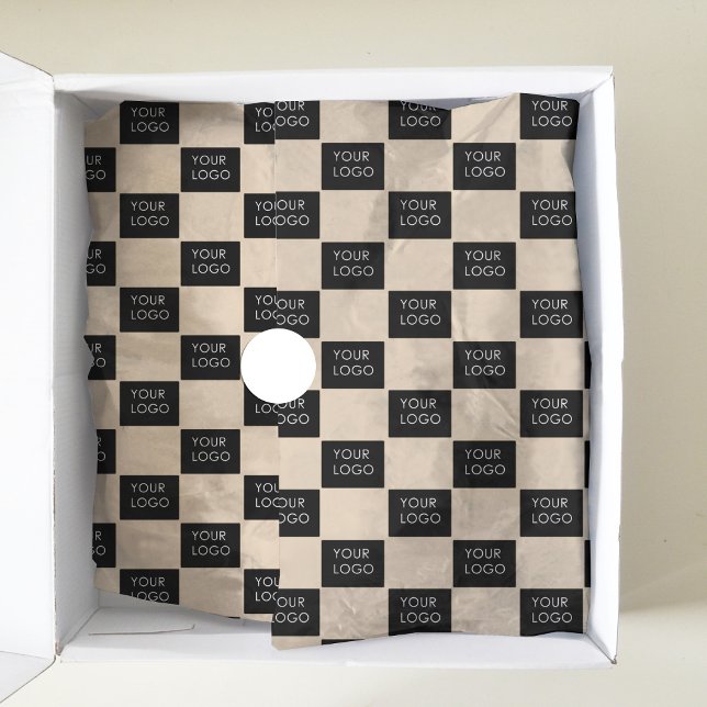 Werbeaktion für moderne Firmenlogo Beige Seidenpapier (Von Creator hochgeladen)