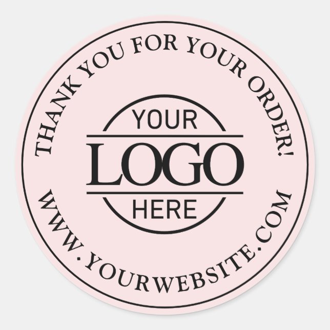 Werbeaktion für moderne, rosafarbene Firmenlogos Runder Aufkleber (Vorderseite)