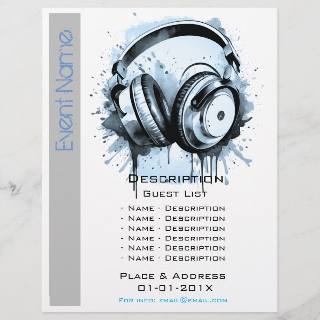Werbeaktion für musikalische Veranstaltungen Flyer (Vorne)