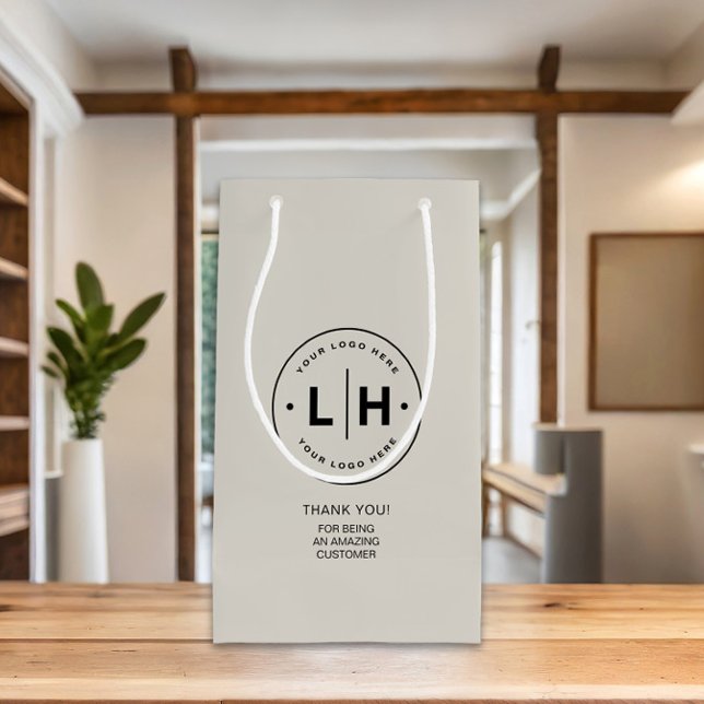 Werbeaktion für personalisierte Firmenlogos Kleine Geschenktüte (Personalized Custom Logo QR code Business Gift Bag by MINTIC DESIGN STUDIO)