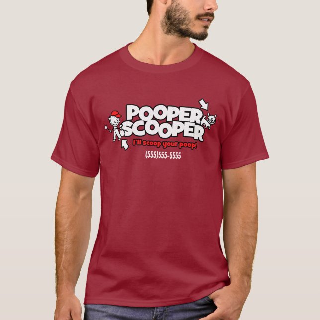 Werbeaktion für Pooper Scooper-Unternehmen in Shir T-Shirt (Vorderseite)