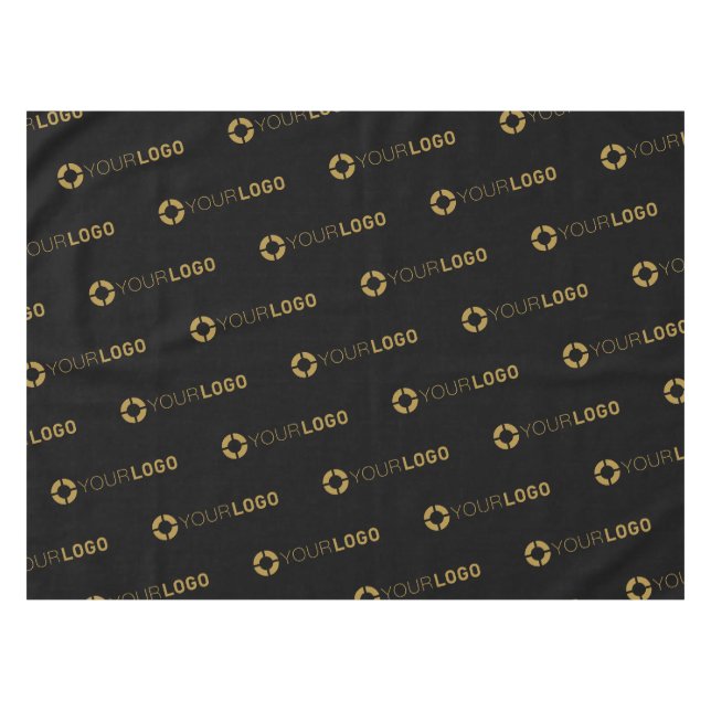 Werbeaktion für Schwarze Firmenlogo Tischdecke (Vorderseite (Horizontal))