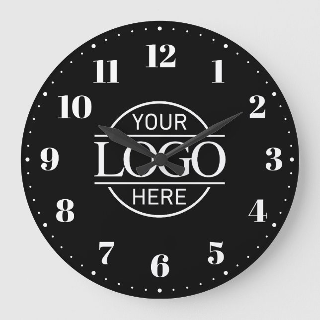 Werbeaktion für stilvolle Firmenlogos Große Wanduhr (Vorderseite)