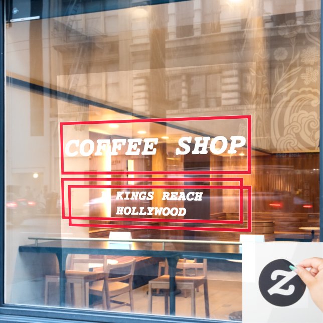 Werbeaktion für Unternehmen personalisiert Fensteraufkleber (Café-Fenster)