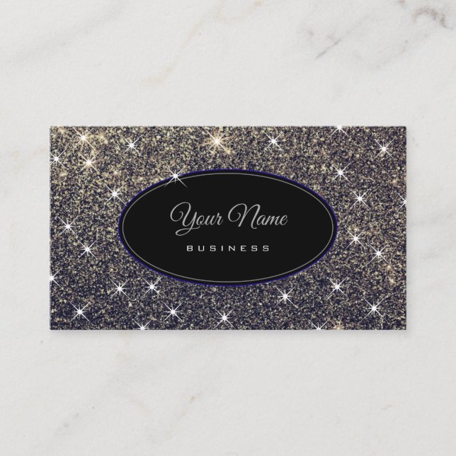 Werbeaktion Luxus Glitzer Luminous Stars Elegant Visitenkarte (Vorderseite)
