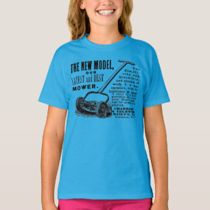 Werbeanzeige für alten Rasenmäher T-Shirt
