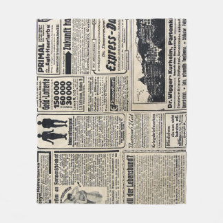 Werbeanzeigen für antike deutsche Zeitungen 1917 Fleecedecke