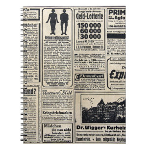 Werbeanzeigen für antike deutsche Zeitungen 1917 Notizblock